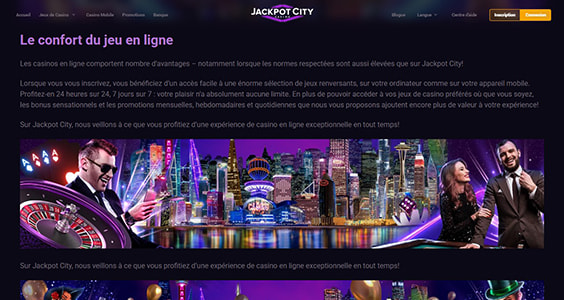 Interface du casino en ligne