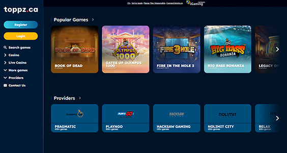 toppz casino login